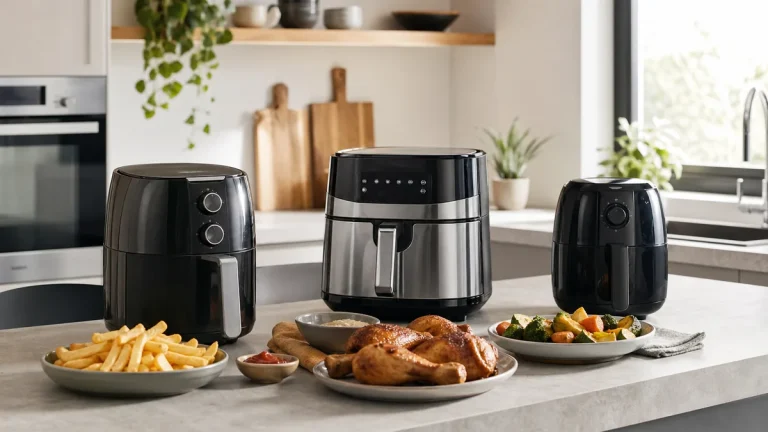 Selección de freidoras de aire económicas en una cocina moderna