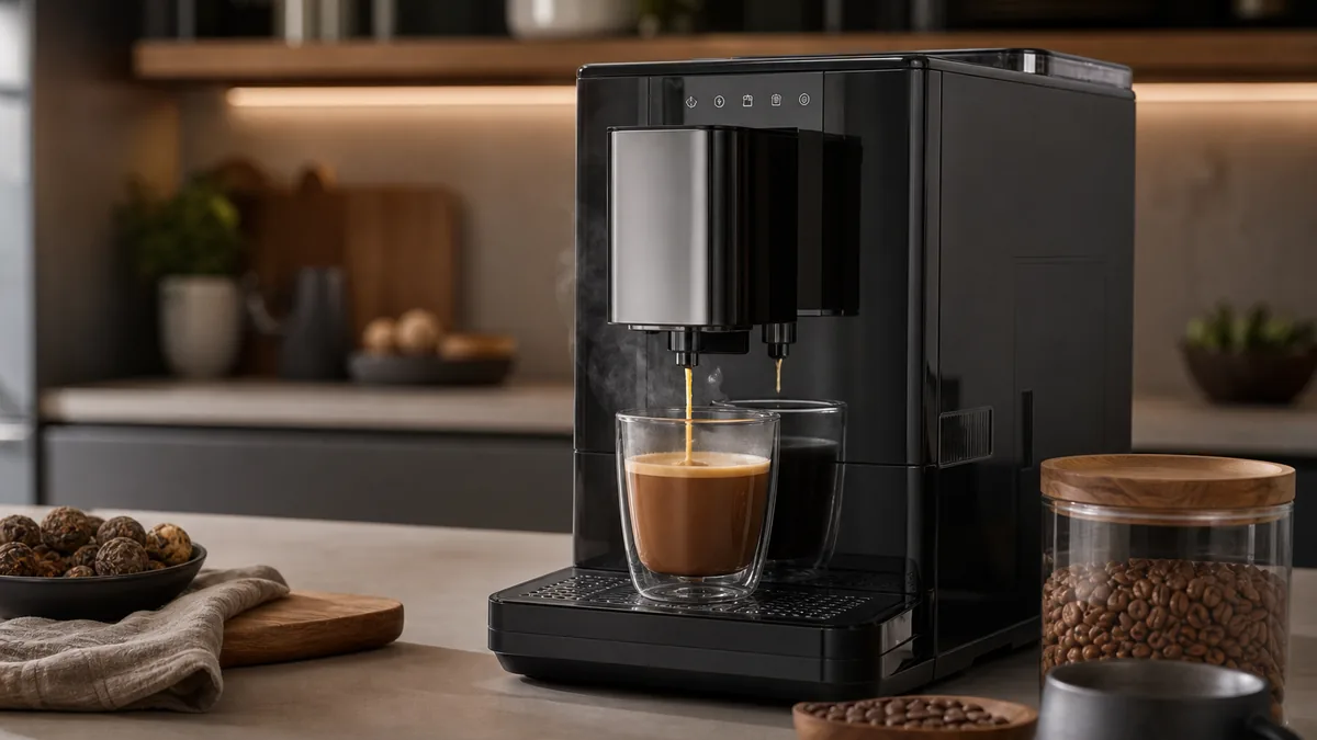 Preparación de café con una cafetera automática genérica